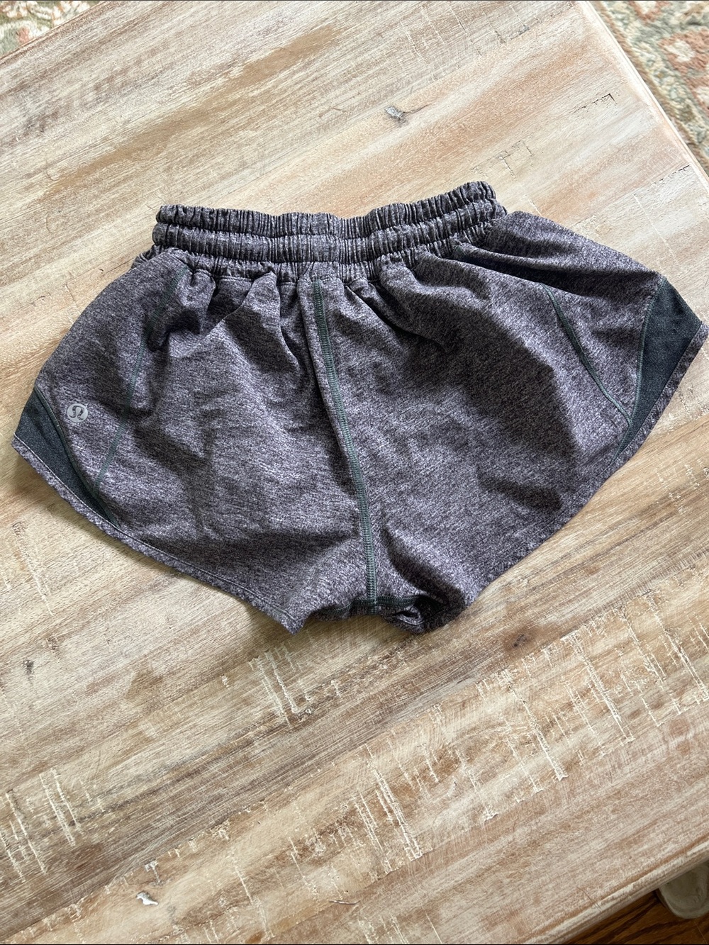 Lululemon Gray Athletic Running Shorts with Gray Stitching